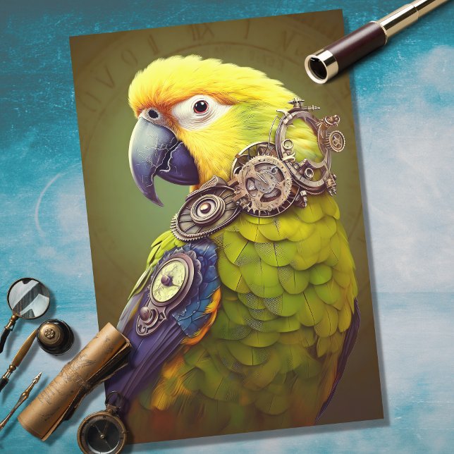 Parrot Steampunk 3 Decoupage Paper Seidenpapier (Von Creator hochgeladen)