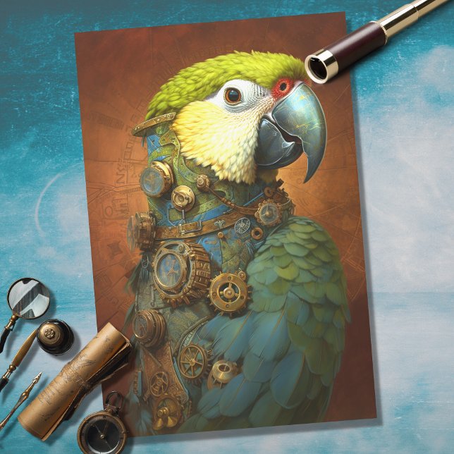 Parrot Steampunk 4 Decoupage Paper Seidenpapier (Von Creator hochgeladen)