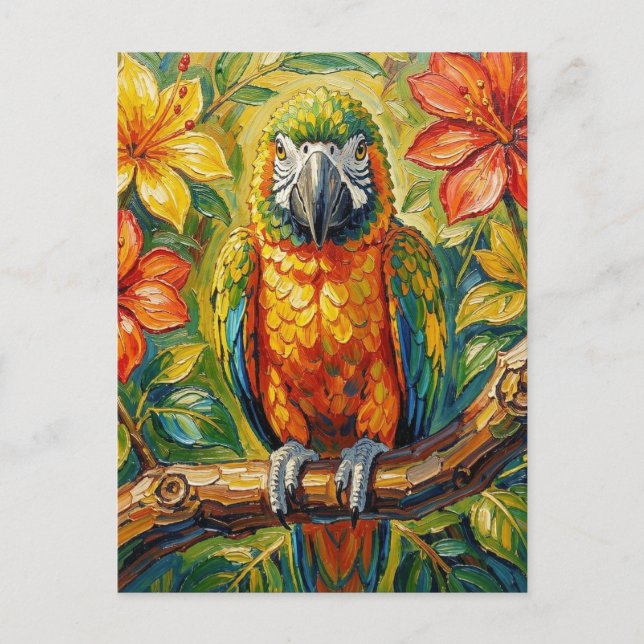 Parrot Themed Keeping in Touch  Postkarte (Vorderseite)