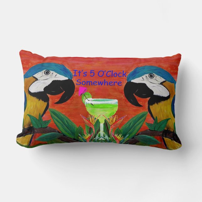 Parrot Tiki Bar Throw Kissen (Vorderseite)