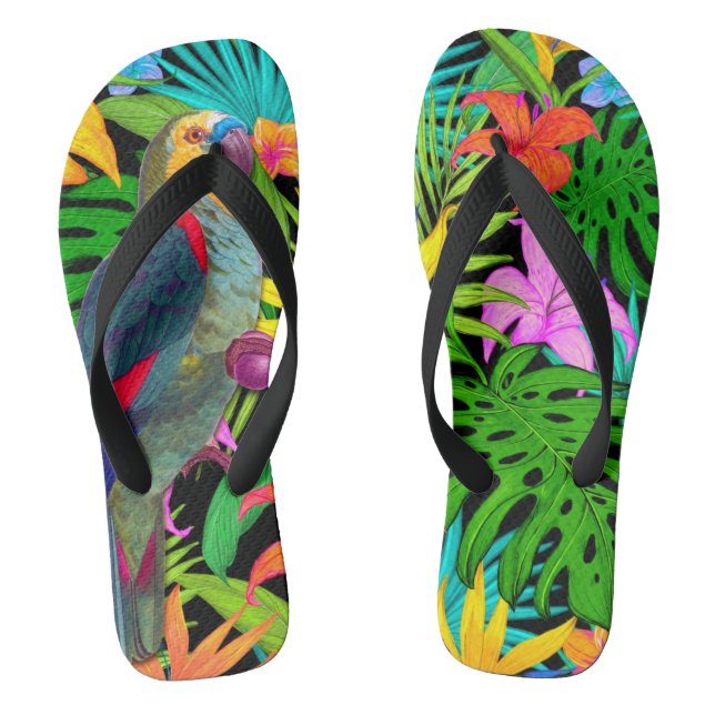 PARROT TROPICAL BIRD FLIP FLOPS (Fußbett)