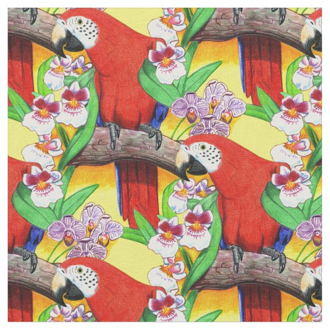 Parrot tropisches Muster Stoff (Nahaufnahme)