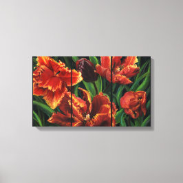 "Parrot Tulips Triptych" Canvas Print Leinwanddruck