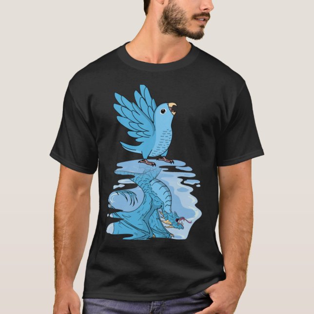Parrot und Dragon Reflection I Blue Parrotlet T-Shirt (Vorderseite)