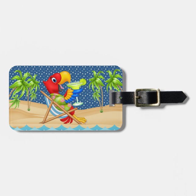 Parrot und Margarita Gepäcktasche - Sehen Sie zurü Gepäckanhänger (Vorderseite horizontal)