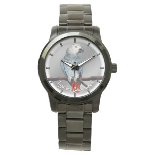 Parrot Watch African Gray Wristwatch Personalisier Armbanduhr