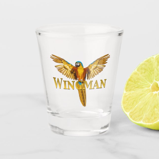 Parrot Wingman Schnapsglas (Vorderseite)