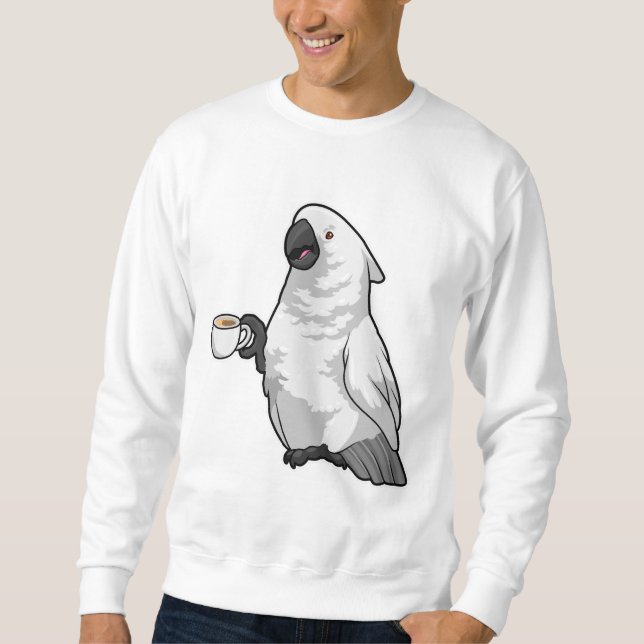 Parrot with Cup of Coffee Sweatshirt (Vorderseite)