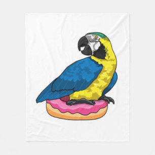 Parrot with Donut Fleecedecke