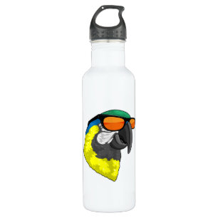 Parrot with Sungasse Edelstahlflasche