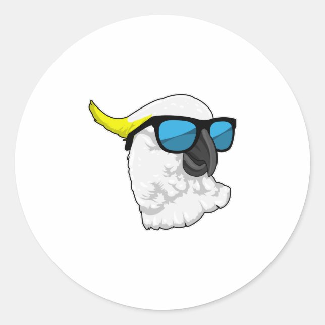 Parrot with Sunglasses Runder Aufkleber (Vorderseite)