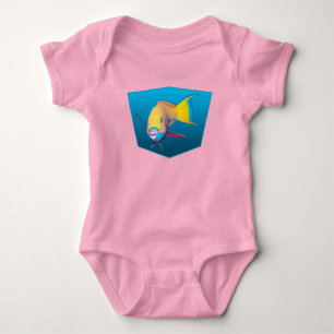 Parrotfish - blauer Hintergrund mit Designgradient Baby Strampler