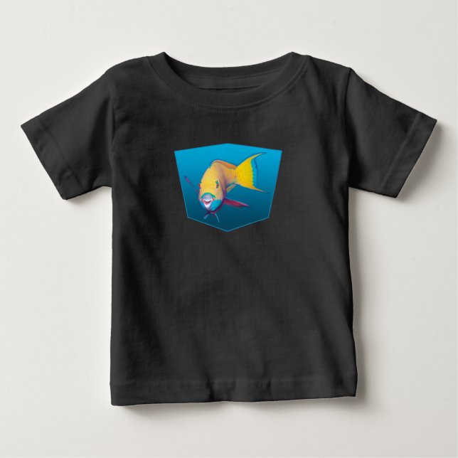 Parrotfish - blauer Hintergrund mit Designgradient Baby T-shirt (Vorderseite)