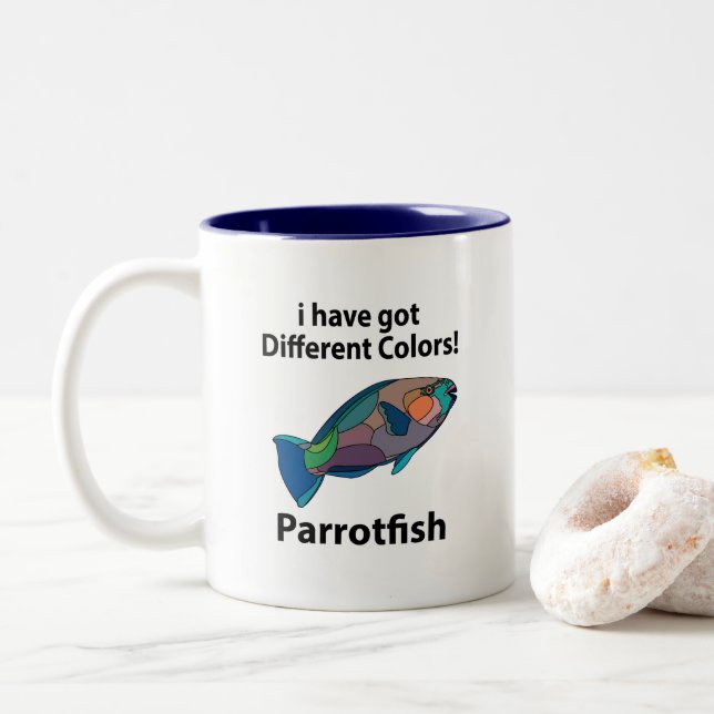 Parrotfish Zweifarbige Tasse (Mit Donut)