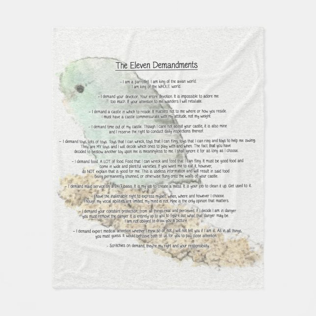 Parrotlets elf Demandments Fleecedecke (Vorderseite)