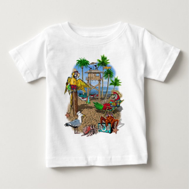 Parrots Beach Party Baby T-shirt (Vorderseite)