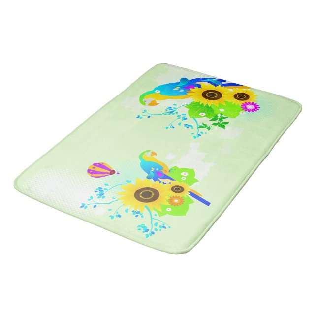 Parrots Blume Art Kitchen Rug Mat Wohngestaltung Badematte (Schrägansicht)