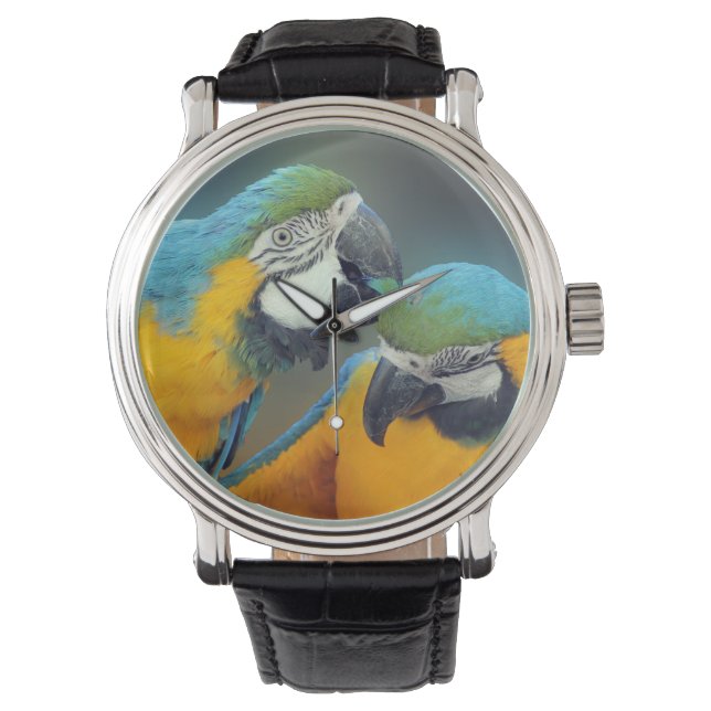 Parrots in love armbanduhr (Vorderseite)