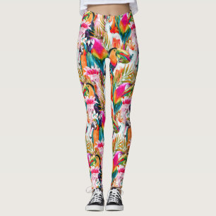 Parrots & Palm Blätter 2 Leggings