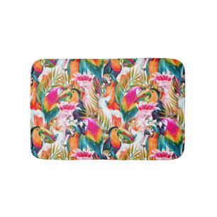 Parrots & Palm Blätter Badematte