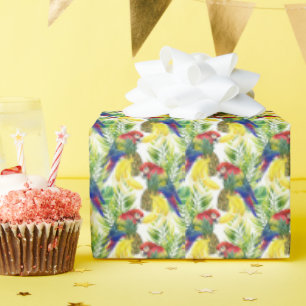 Parrots und Tropical Frucht Geschenkpapier