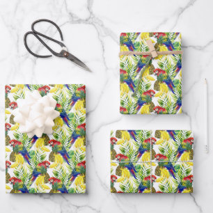 Parrots und Tropical Frucht Geschenkpapier Set