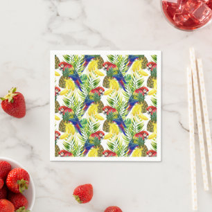 Parrots und Tropical Frucht Serviette
