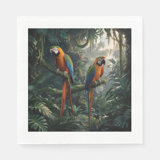 Parrots-Urwald Serviette (Vorderseite)