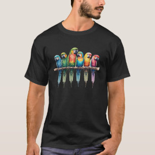 Parrots Wasserfarbe Exotische tropische Vögel Natu T-Shirt