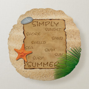 Parschüre zum Hintergrund des Sandes - Rundkissen Rundes Kissen