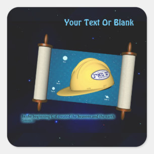 Parshat Bereshit - Yesh M'ayn Construction Quadratischer Aufkleber