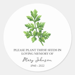 Parsley Memorial Funerbital Seed Packet Runder Aufkleber