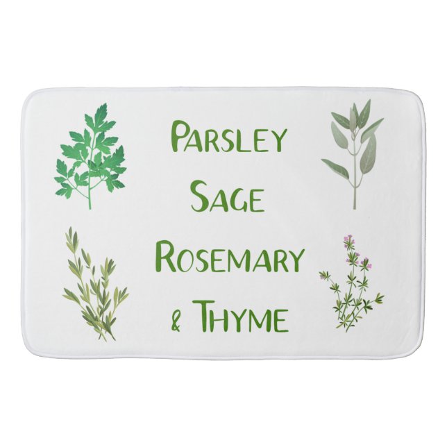 Parsley Sage Rosemary Thyme Herbal Design Bath Mat Badematte (Vorderseite)