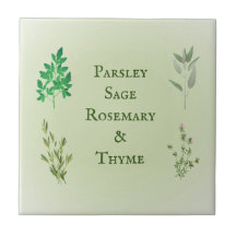 Parsley Sage Rosemary Thyme Herbal Keramik Tile