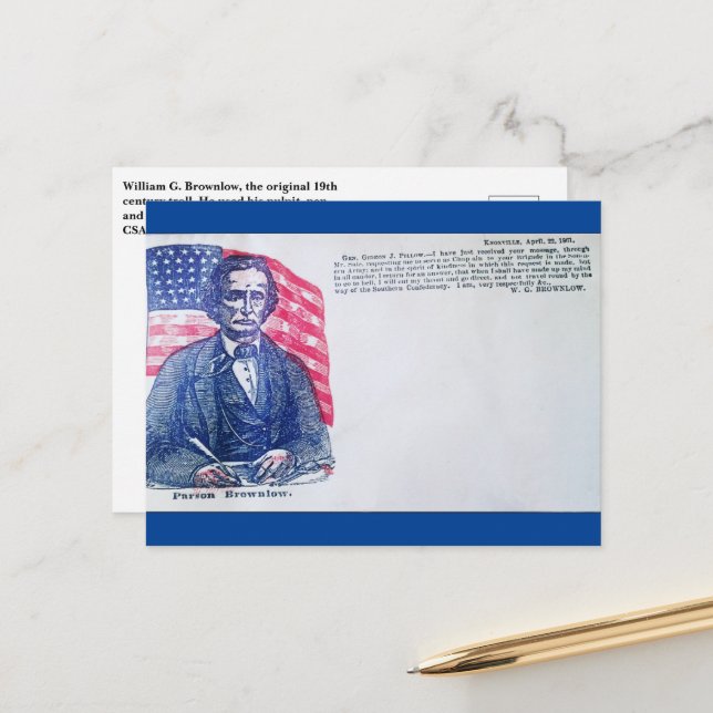 Parson Brownlow Anführungskarte Postkarte (Vorderseite/Rückseite Beispiel)