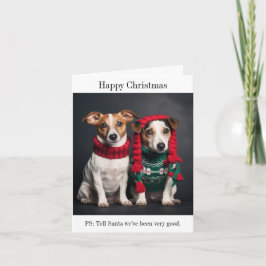 Parson Jack Russell Hogs Weihnachtskarte Karte