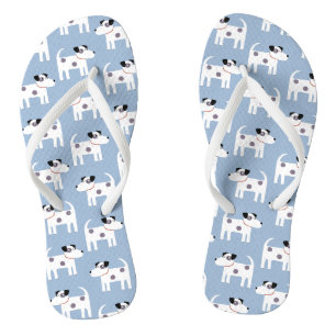 Parson Jack Russell Terrier Dog Blue Flip Flops