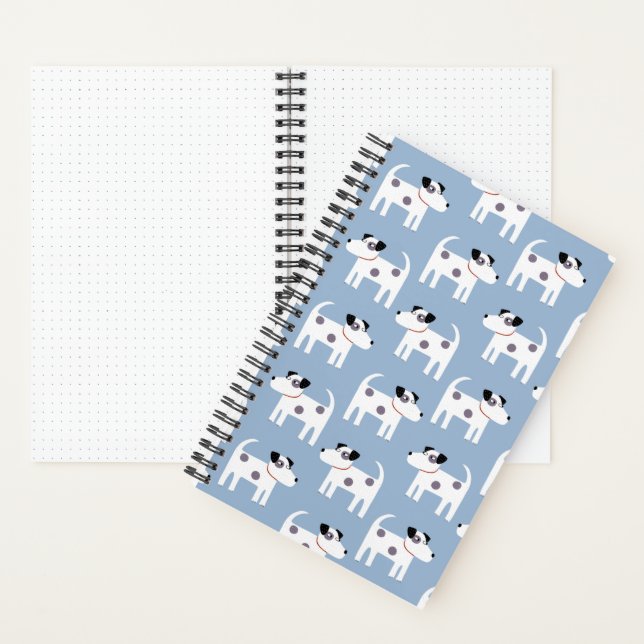 Parson Jack Russell Terrier Dog Pattern Blue Notizbuch (Innen)