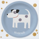 Parson Jack Russell Terrier Dog Personalisiert Pappteller<br><div class="desc">Ein bezaubernder Parson Jack Russell Terrier Dog Design für Tierfreunde. Ändern Sie den Namen,  um ihn zu personalisieren.</div>