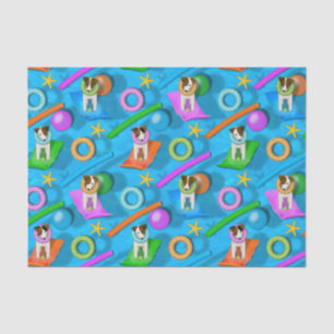 Parson Jack Russell Terrier Hund Pool Party Muster Seidenpapier