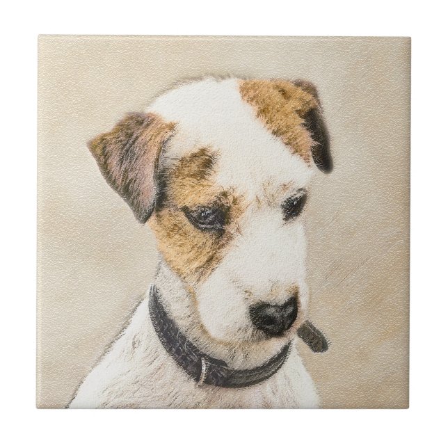 Parson Jack Russell Terrier Painting - Hund Art Fliese (Vorderseite)