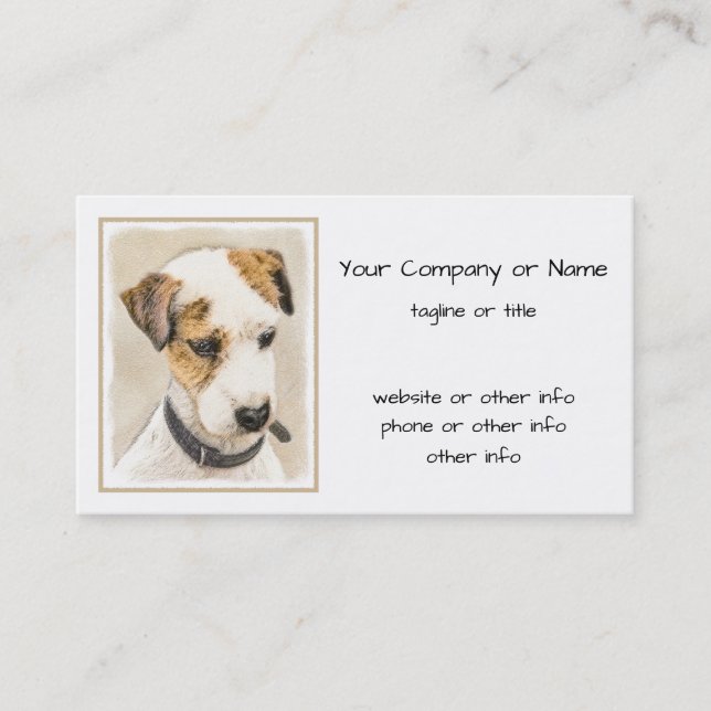 Parson Jack Russell Terrier Painting - Hund Art Visitenkarte (Vorderseite)