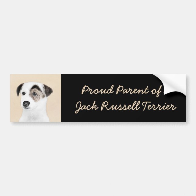 Parson Jack Russell Terrier Painting - Hunde Kunst Autoaufkleber (Vorne)