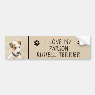 Parson Jack Russell Terrier Painting - Hunde Kunst Autoaufkleber