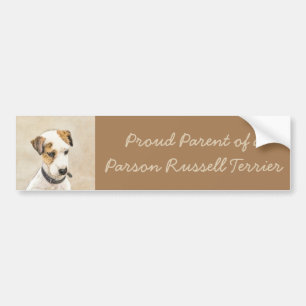 Parson Jack Russell Terrier Painting - Hunde Kunst Autoaufkleber