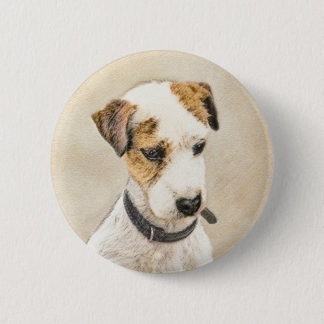 Parson Jack Russell Terrier Painting - Hunde Kunst Button (Vorderseite)