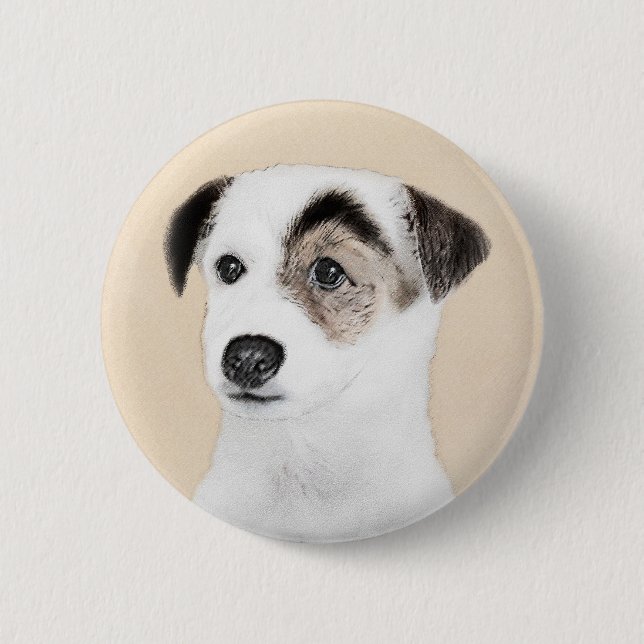 Parson Jack Russell Terrier Painting - Hunde Kunst Button (Vorderseite)