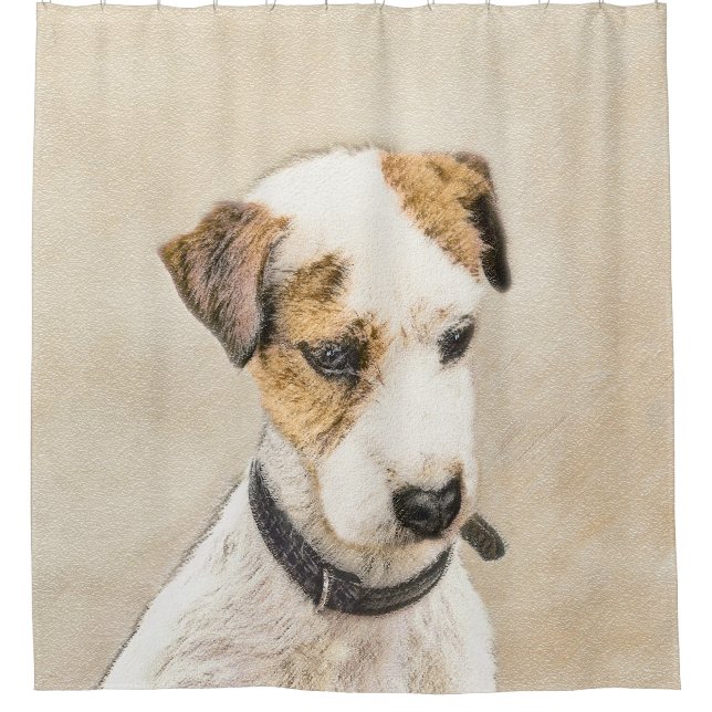 Parson Jack Russell Terrier Painting - Hunde Kunst Duschvorhang (Vorderseite)