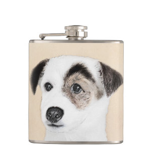Parson Jack Russell Terrier Painting - Hunde Kunst Flachmann