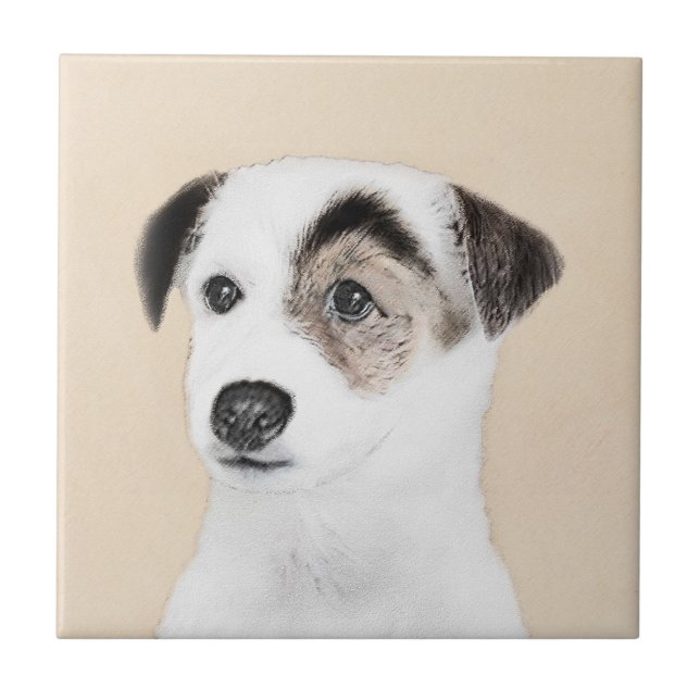 Parson Jack Russell Terrier Painting - Hunde Kunst Fliese (Vorderseite)